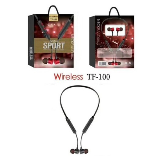 TF-100 NEW WIRELESS BLUETOOTH HANGING HEADPHONES NECK SPORTS 5.0 PRETO TF-100 NEW WIRELESS BLUETOOTH HANGING HEADPHONES NECK SPORTS 5.0 PRETO