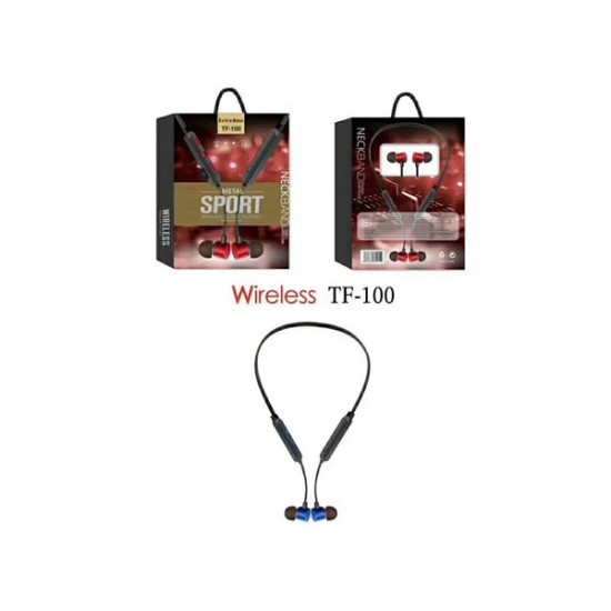 TF-100 NEW WIRELESS BLUETOOTH HANGING HEADPHONES NECK SPORTS 5.0 AZUL TF-100 NEW WIRELESS BLUETOOTH HANGING HEADPHONES NECK SPORTS 5.0 AZUL