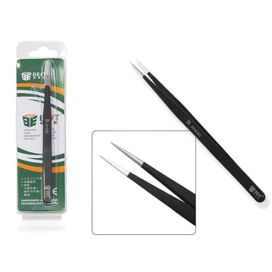 BEST TWEEZERS BT-201ESD PROFESSIONAL TOOL HIGH QUALITY STAINLESS BLACK ORIGINAL BEST TWEEZERS BT-201ESD PROFESSIONAL TOOL HIGH QUALITY STAINLESS BLACK ORIGINAL