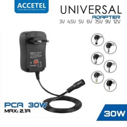 ACCETEL UNIVERSAL PCA-30W MUTI VOLTAGE AC/DC ADAPTER