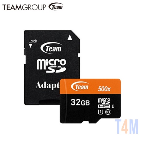 TEAMGROUP 32GB USH-I MICRO SD CARD COM ADAPTER CLASS 10