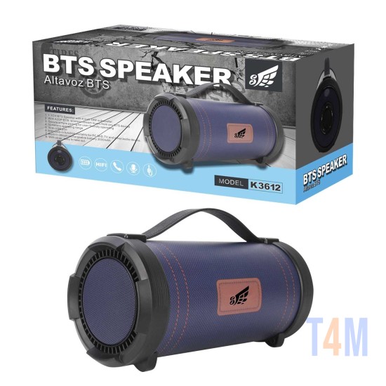 SPEAKER BTS K3612 BLUETOOTH/FM/AUDIO/USB BLUE