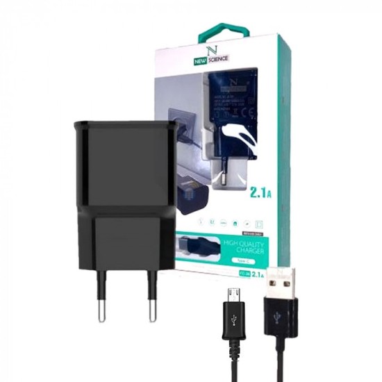 CARGADOR NEW SCIENCE MICRO 2.1A FC-37 PRETO CARGADOR NEW SCIENCE MICRO 2.1A FC-37 PRETO