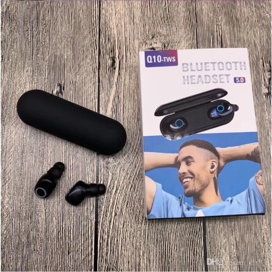 HEADPHONES Q10 MINI TWS 5.0 WIRELESS BLUETOOTH BLACK HEADPHONES Q10 MINI TWS 5.0 WIRELESS BLUETOOTH BLACK