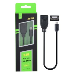 ONE PLUS MICRO USB OTG CABLE AS103 PRETO ONE PLUS MICRO USB OTG CABLE AS103 PRETO