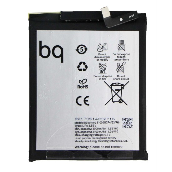 BATTERY BQ AQUARIS X.X PRO 1/CP4/63/76 1CP46376 3100MAH BATTERY BQ AQUARIS X.X PRO 1/CP4/63/76 1CP46376 3100MAH