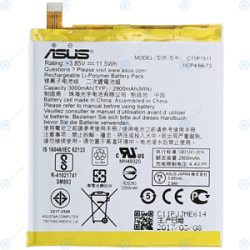 BATTERY ASUS ZENFONE 3 ZE552KL C11P1511-2 2900MAH VERSION 1 BATTERY ASUS ZENFONE 3 ZE552KL C11P1511-2 2900MAH VERSION 1