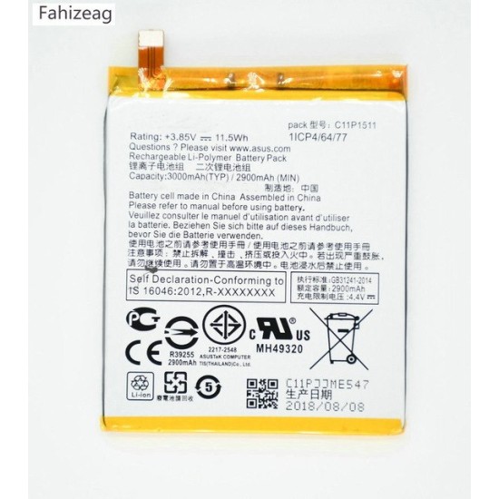 BATTERY ASUS ZENFONE 3 ZE552KL C11P1511-2 2900MAH VERSION 2 BATTERY ASUS ZENFONE 3 ZE552KL C11P1511-2 2900MAH VERSION 2