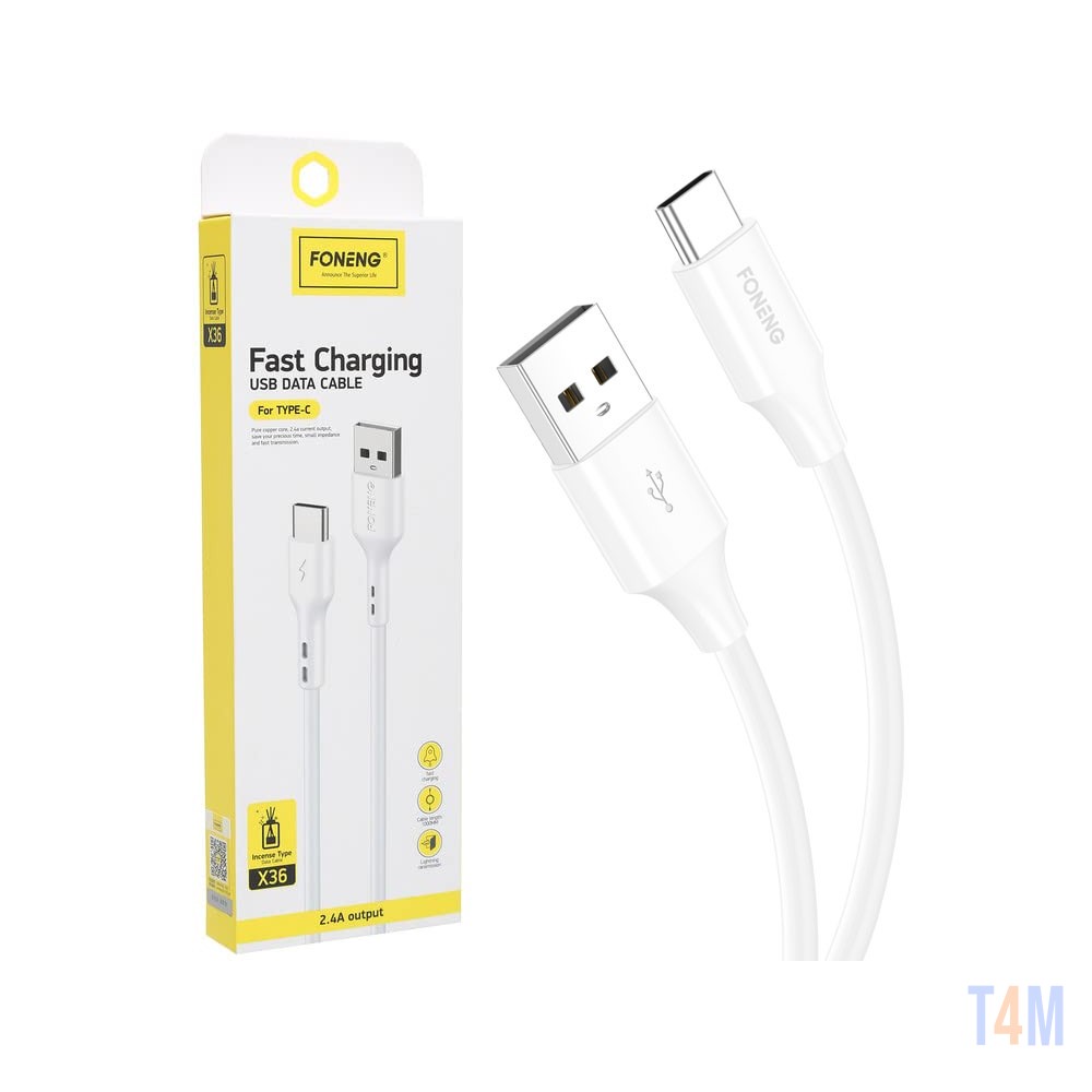 X36  2M Incense Data cable
(Fast 2.4A) Type-C / White