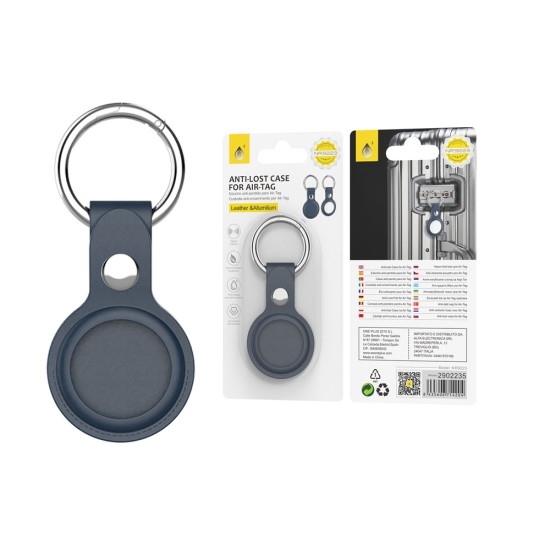 Estojo Anti-Perdido OnePlus NR9223 AZ para Couro Air-Tag Azul Estojo Anti-Perdido OnePlus NR9223 AZ para Couro Air-Tag Azul
