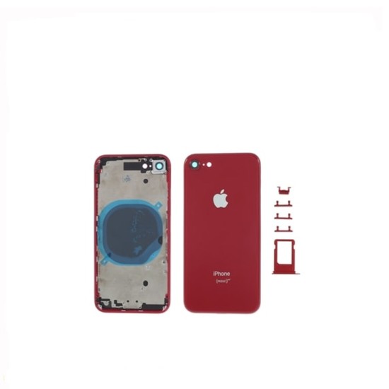 Back Cover For Apple iPhone 8 Plus With Frame And Red Charging Ring Back Cover For Apple iPhone 8 Plus With Frame And Red Charging Ring