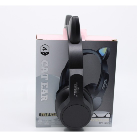 CAT EAR SHAPE WIRELESS HEADPHONE XY-207 WITH NOISE CANCELING FUNCTION BLACK CAT EAR SHAPE WIRELESS HEADPHONE XY-207 WITH NOISE CANCELING FUNCTION BLACK