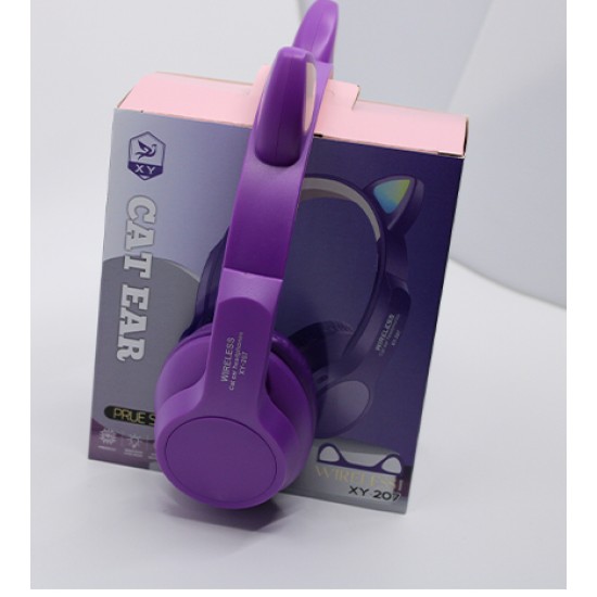CAT EAR SHAPE WIRELESS HEADPHONE XY-207 WITH NOISE CANCELING FUNCTION PURPLE CAT EAR SHAPE WIRELESS HEADPHONE XY-207 WITH NOISE CANCELING FUNCTION PURPLE