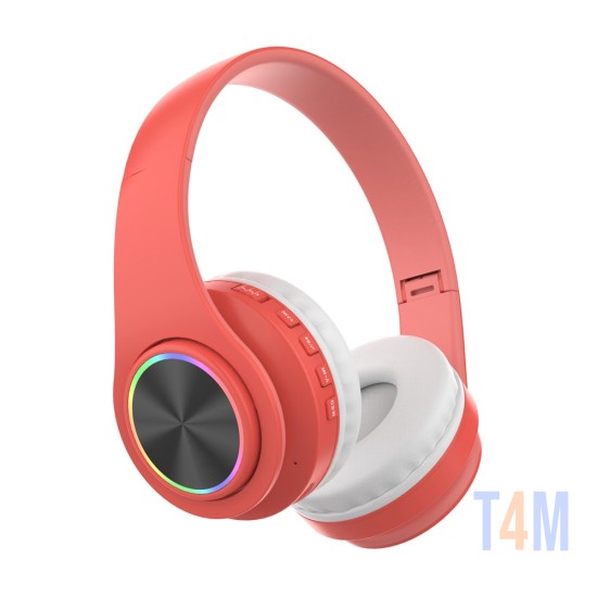 LUMINOUS WIRELESS HEADPHONE T39 WITH COLORFUL LED AND NOISE-CANCELING FEATURE 400MAH ORANGE