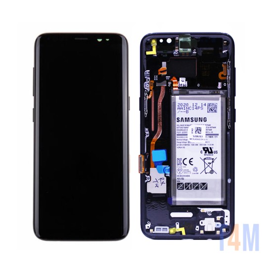 Touch+Display com Frame e Bateria Samsung Galaxy S8/G950 5,8" Service Pack (GH82-13971A) Preto