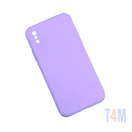 Silicone Case with Camera Shield for Apple iPhone Xs Purple