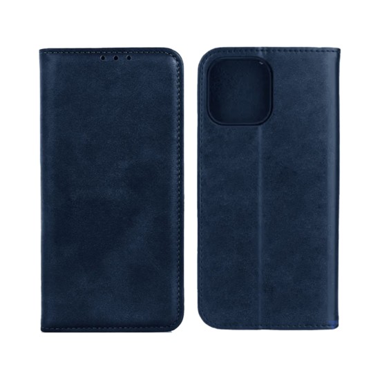Leather Flip Cover with Internal Pocket for Apple iPhone 13 Mini Blue