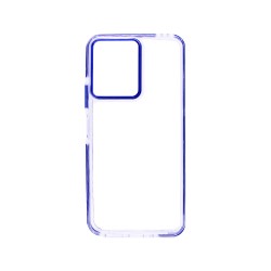 Capa de Silicone Dura Transparente para Xiaomi Redmi 13C/Poco C65 Azul Capa de Silicone Dura Transparente para Xiaomi Redmi 13C/Poco C65 Azul