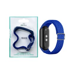 Bracelete de Nylon para Smartwatch Xiaomi Mi Band M3/M4/M5/M6/M7 Azul Bracelete de Nylon para Smartwatch Xiaomi Mi Band M3/M4/M5/M6/M7 Azul