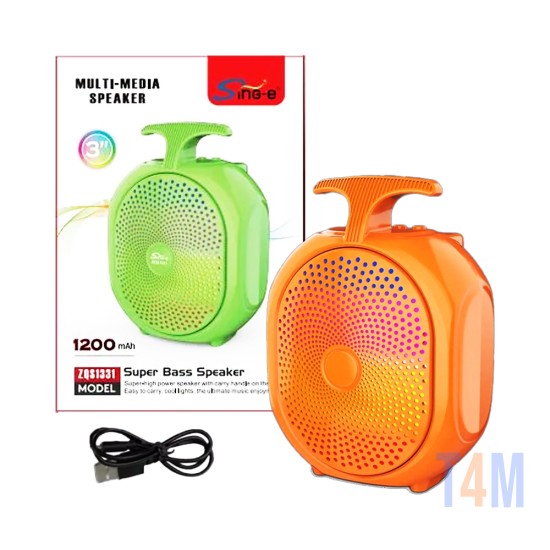 Sing-e Portable Wireless Speaker ZQS1331 Orange