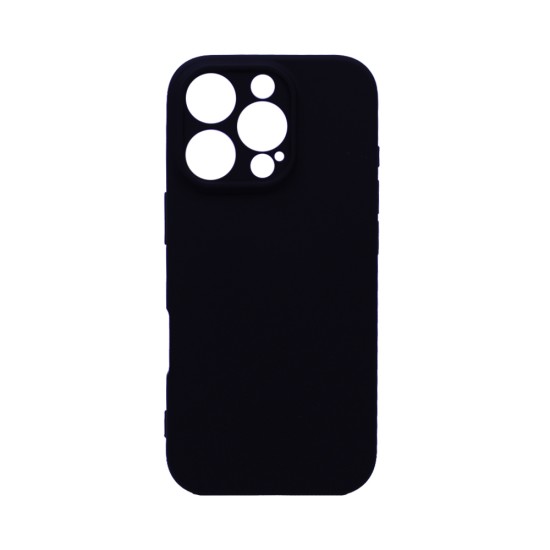 Soft Silicone Case with Camera Shield for Apple iPhone 16 Pro Black Soft Silicone Case with Camera Shield for Apple iPhone 16 Pro Black