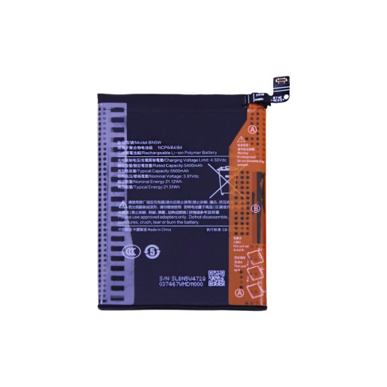 Bateria BN5W para Xiaomi Redmi Note 14 Pro 5500mAh Bateria BN5W para Xiaomi Redmi Note 14 Pro 5500mAh
