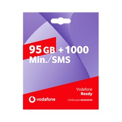 Cartão SIM Vodafone Ready de 95GB+1000 minutos de chamadas/SMS por Um Mês Cartão SIM Vodafone Ready de 95GB+1000 minutos de chamadas/SMS por Um Mês
