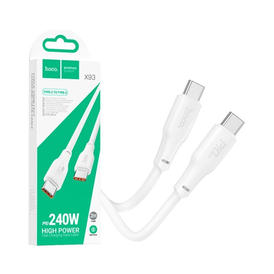 Hoco Cable X93 Force Type-C to Type-C PD 240W 5A 2M White