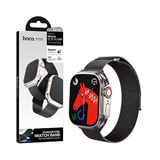 Hoco Magnetic Buckle Milan Bracelet AS101 for iWatch (42/44/45/49mm) Black