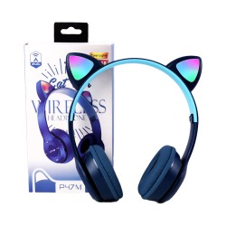 Auriculares Inalámbricos P47M Cat Ear Azul Oscuro Auriculares Inalámbricos P47M Cat Ear Azul Oscuro