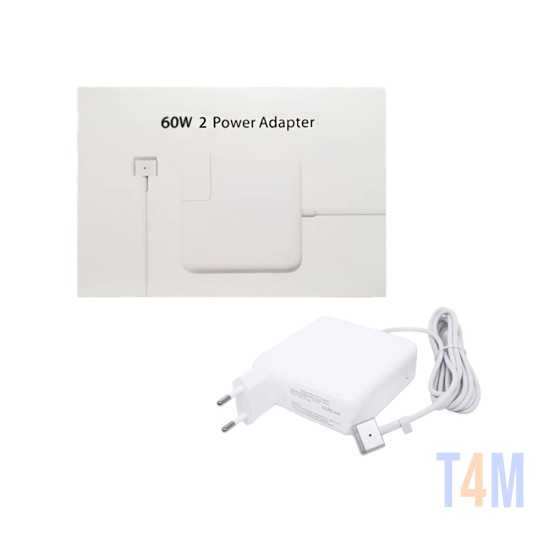 Cargador para Apple Macbook Tipo T MagSafe 2 60W 1,8M Blanco