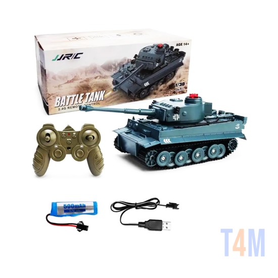 JJRC Battle Tank Q85 with Remote Control and Tracker Sound Effects for Kids Gray