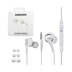 Auscultadores com Cabo AKG com fio para Telefones Samsung com Microfone 3,5 mm 1,2 m Branco Auscultadores com Cabo AKG com fio para Telefones Samsung com Microfone 3,5 mm 1,2 m Branco