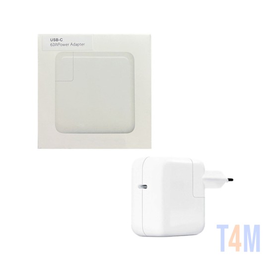 Adaptador A1718 para Apple Macbook USB-C 61W Branco