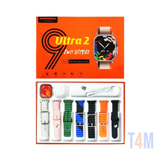 Smartwatch KW11 Ultra 2 con 7 Correas y Funda Protectora 49mm (Versión de Llamada) Dorado