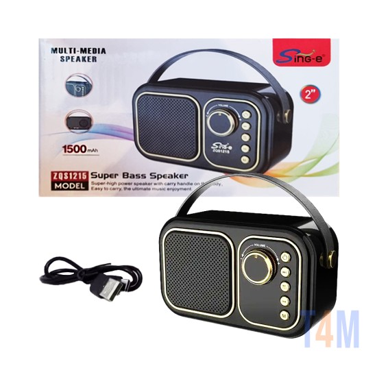 Sing-e Portable Wireless Speaker ZQS1215 Black