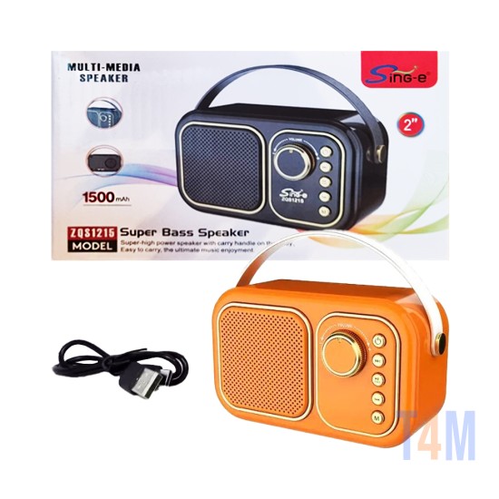Sing-e Portable Wireless Speaker ZQS1215 Orange