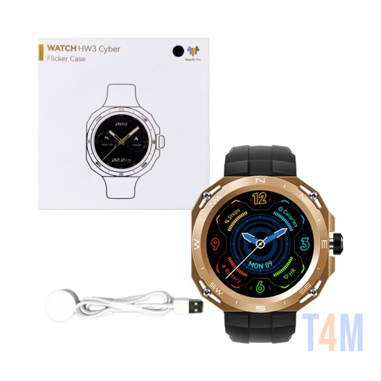 Smartwatch Wear Fit Pro HW3 Cyber 1,39" (Versão para Chamada) NFC Dourado