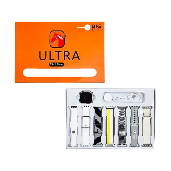Smartwatch Ultra with 7 Straps 2.01" (Call Version) White Smartwatch Ultra with 7 Straps 2.01" (Call Version) White