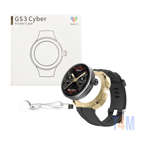 Smartwatch Wear Fit Pro GS3 Cyber 1,35" (Versão para Chamada) NFC Dourado
