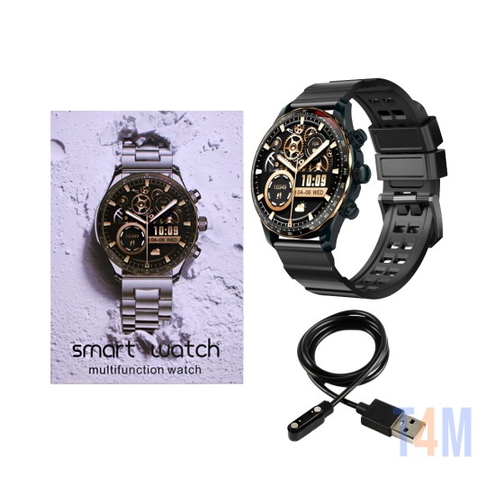 Smartwatch Y99 1,43" 44mm (Versión de Llamada) Dorado y Negro