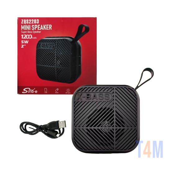 Sing-e Mini Portable Wireless Speaker ZQS2203 Black