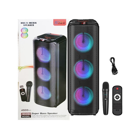 Sing-e Portable Wireless Speaker ZQS8303 with Mic Black Sing-e Portable Wireless Speaker ZQS8303 with Mic Black