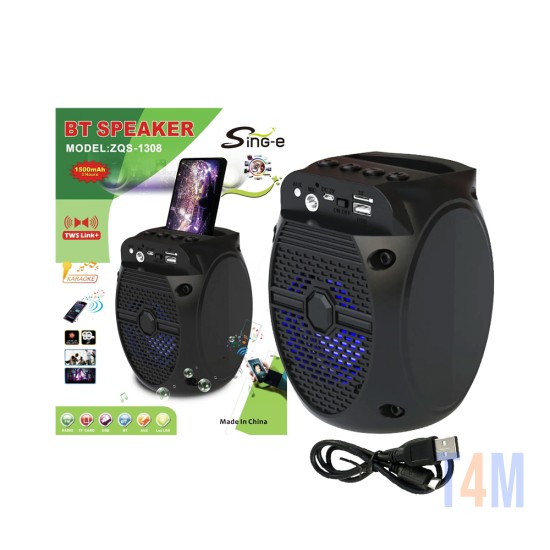 Sing-e Portable Wireless Speaker ZQS1308 Black
