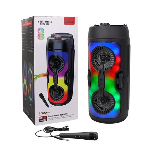 Coluna Sem Fio Portátil Sing-e ZQS4291 com microfone Preto Coluna Sem Fio Portátil Sing-e ZQS4291 com microfone Preto