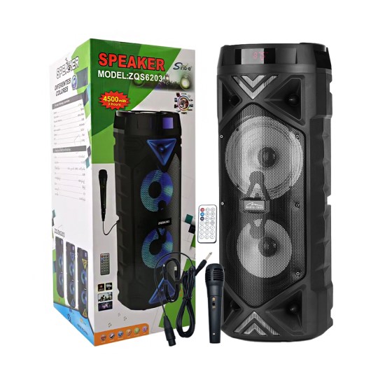 Coluna Sem Fio Portátil Sing-e ZQS6203 com microfone Preto Coluna Sem Fio Portátil Sing-e ZQS6203 com microfone Preto