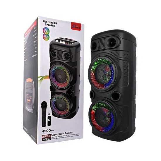 Coluna Sem Fio Portátil Sing-e ZQS8227S com microfone Preto