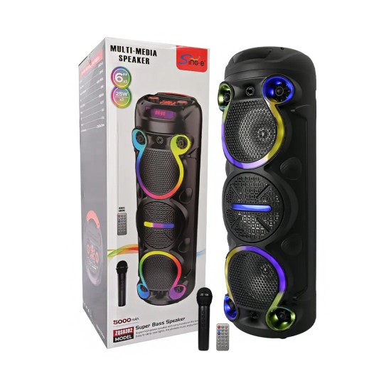 Sing-e Portable Wireless Speaker ZQS6302 with Mic Black