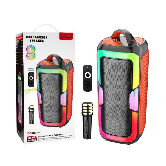 Coluna Sem Fio Portátil Sing-E ZQS4407 com microfone Preto Coluna Sem Fio Portátil Sing-E ZQS4407 com microfone Preto