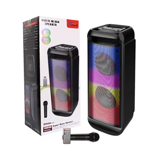 Coluna Sem Fio Portátil Sing-e ZQS6288 com microfone Preto